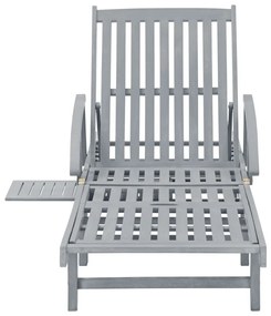 vidaXL Ξαπλώστρα Κήπου από Μασίφ Ξύλο Ακακίας με Μαξιλάρι