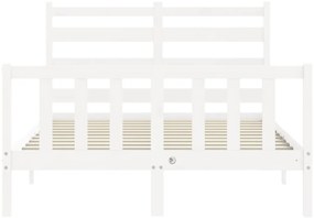 vidaXL Σκελετός Κρεβ. Χωρίς Στρώμα Λευκό 140x190 εκ Μασίφ Πεύκο