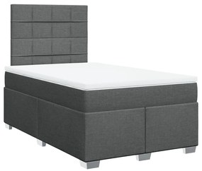 ΚΡΕΒΑΤΙ BOXSPRING ΜΕ ΣΤΡΩΜΑ ΣΚΟΥΡΟ ΓΚΡΙ 120X190 ΕΚ ΥΦΑΣΜΑΤΙΝΟ 3290428