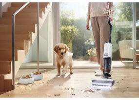 Κάθετη ηλεκτρική σκούπα Tineco Floor One S7 Steam Plus 4B1, 240W, Στεγνό/Υγρό, 0,7 l βρώμικο/0,8 l καθαρό, οθόνη LED και φωτισμός, Ατμός + στέγνωμα, Λευκό/μαύρο