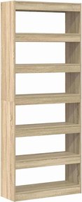 vidaXL Βιβλιοθήκη Δρύς Sonoma 80 x 30 x 198 εκ Επεξεργασμένο ξύλο