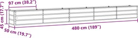vidaXL Γλάστρα Παστέλ Πράσινο 480 x 50 x 45 εκ Επικαλυμμένος Χάλυβας