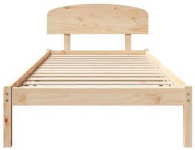 vidaXL Σκελετός Κρεβατιού Καφέ 90 x 200 cm Μασίφ ξύλο πεύκου