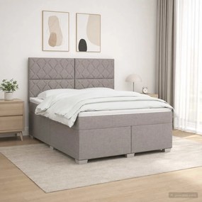 vidaXL Κρεβάτι box spring με στρώμα Taupe 180 x 200 cm Ύφασμα