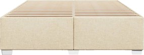 vidaXL Σκελετός Κρεβατιού Χωρίς Στρώμα Κρεμ 200x200 εκ. Υφασμάτινο