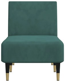 vidaXL Ανάκλιντρο Σκούρο Πράσινο Βελούδινο