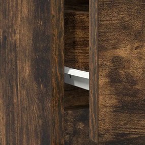 Συρταριέρα με Συρτάρια Καπνιστή Δρυς 71x35x84 εκ. Επεξ. Ξύλο - Καφέ