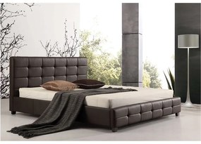 FIDEL Κρεβάτι Διπλό για Στρώμα 160x200cm, PU Σκούρο Καφέ  168x215x107cm [-Καφέ Σκούρο-] [-PU - PVC - Bonded Leather-] Ε8053,2