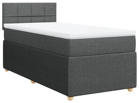 ΚΡΕΒΑΤΙ BOXSPRING ΜΕ ΣΤΡΩΜΑ ΣΚΟΥΡΟ ΓΚΡΙ 100X200 ΕΚ. ΥΦΑΣΜΑΤΙΝΟ 3287368