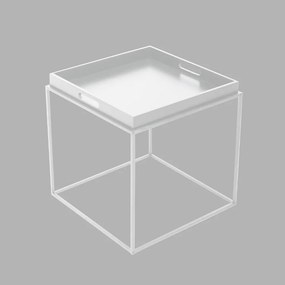 BUTLER SIDE TABLE MDF ΛΑΚΑΡΙΣΤΟ ΛΕΥΚΟ MDF ΛΑΚΑΡΙΣΤΟ 45x45x45 - 04-0809