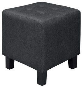 WOODWELL Ε7042,1MEDEA Σκαμπό Βοηθητικό, Ύφασμα Μαύρο 37x37x42cm Ε7042,1
