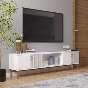 Έπιπλο Τηλεόρασης Λευκό LENERA 180x30x45