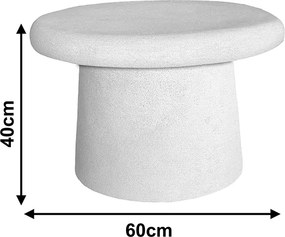Τραπέζι σαλονιού Herona pakoworld mdf λευκό Φ60x40εκ