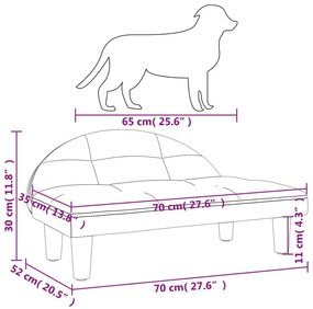 Κρεβάτι Σκύλου Σκούρο γκρι 70x52x30 εκ. Υφασμάτινο - Γκρι