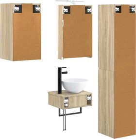 vidaXL Σετ Επίπλων Μπάνιου 5 pcs Sonoma Δρυς
