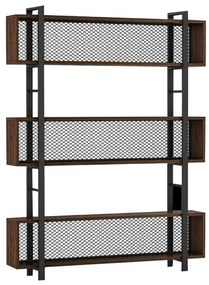 Bookcase Fifer walnut-black 120x27x185cm 120x27x185 εκ.