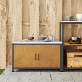 vidaXL Ντουλάπα Αποθήκευσης Κουζίνας με ράφι Σκ rusty 60 x 50 x 92 εκ.