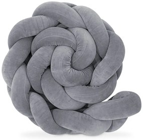 Πάντα πλεξούδα τριπλή χειροποίητη Velvet 200x18εκ Dark Grey