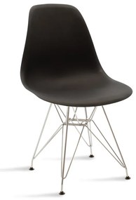 Καρέκλα Adelle pakoworld PP μαύρο-inox πόδι Model: 127-000013