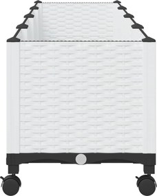 vidaXL Κήπος Γλαστράκι με Ροδάκια Λευκό 160 x 40 x 48 cm PP