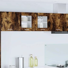 vidaXL Κρεμαστό ντουλάπι με ράφι Riga Καπνιστό Δρύς 40 x 31 x 40 εκ.