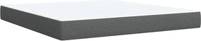 vidaXL Κρεβάτι Boxspring με Στρώμα Σκούρο Γκρι 180x200 εκ Υφασμάτιν