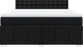 vidaXL Κρεβάτι Boxspring με Στρώμα Μαύρο 180x200 εκ. Υφασμάτινο