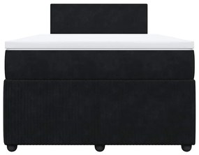 vidaXL Κρεβάτι Boxspring με Στρώμα Μαύρο 120 x 200 εκ. Βελούδινο