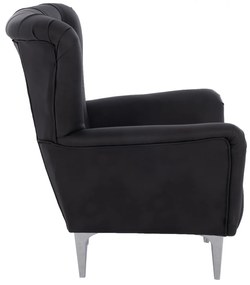 ΠΟΛΥΘΡΟΝΑ ΜΠΕΡΖΕΡΑ Τ. CHESTERFIELD ΣΕ ΧΡΩΜΑ ΜΑΥΡΟ HM9217.01 87x88x100 εκ.