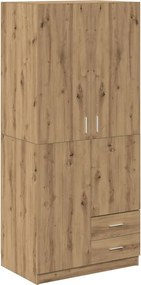 vidaXL Ντουλάπα Τεχνίτης Δρυς 80x52x180 εκ Επεξεργασμένο Ξύλο