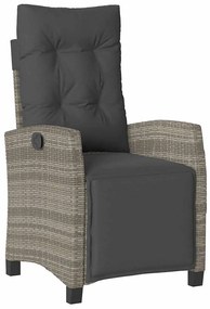 vidaXL Σέτ φαγητού για κήπο με μαξιλάρι 5 pcs Γκρι συνθετικό ρατάν