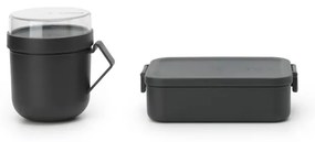 Brabantia 1006306 Σετ Δοχείο Φαγητού Πλαστικό Make&amp;Take 2τμχ Dark Grey