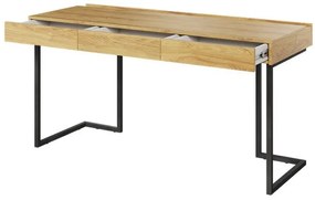 Τραπέζι γραφείου Fresno AG118, Με συρτάρια, Αριθμός συρταριών: 3, 76x150x60cm, 34 kg, Ανοιχτό χρώμα ξύλου, Γκρι | Epipla1.gr