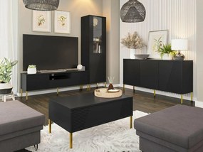 Τραπέζι Tv Merced L105, Μαύρο, 155x54x40cm, 32 kg | Epipla1.gr