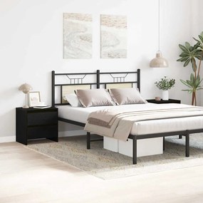 vidaXL Κομοδίνο 2 pcs Μαύρη δρυς 45 x 34 x 44.5 εκ Επεξεργασμένο ξύλο