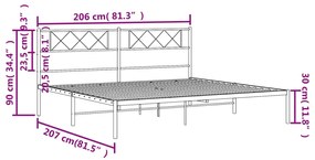 ΠΛΑΙΣΙΟ ΚΡΕΒΑΤΙΟΥ ΜΕ ΚΕΦΑΛΑΡΙ ΜΑΥΡΟ 200 X 200 ΕΚ. ΜΕΤΑΛΛΙΚΟ 372284