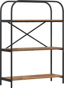 vidaXL Ράφι Βιβλίων 3 επιπέδων 80 x 30 x 109 εκ Επεξεργασμένο ξύλο