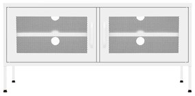 Έπιπλο Τηλεόρασης Λευκό 105x35x50 εκ. από Ατσάλι - Λευκό