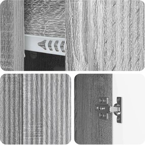 vidaXL Πλαϊνό γραφείο Γκρι Sonoma 89 x 34,5 x 60 εκ.