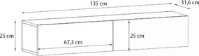 Έπιπλο τηλεόρασης Aristo με LED ανθρακί 135x32x25εκ