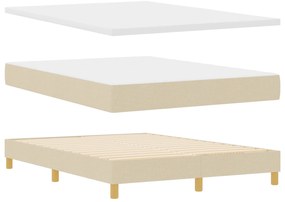 vidaXL Κρεβάτι με Ελατήριο και Στρώμα Κρεμ, 140 x 200 εκ. Υφάσματος.
