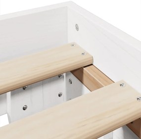 vidaXL Σκελετός Κρεβ. Χωρίς Στρώμα Λευκό 135x190 εκ Μασίφ Πεύκο