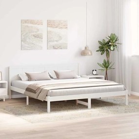 vidaXL Σκελετός Κρεβατιού Λευκό 200 x 200 cm Μασίφ ξύλο πεύκου