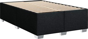 vidaXL Κρεβάτι box spring με στρώμα Μαύρο 120 x 200 cm Ύφασμα