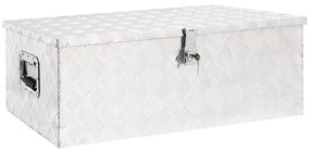 vidaXL Κουτί Αποθήκευσης Ασημί 90x47x33,5 εκ. από Αλουμίνιο