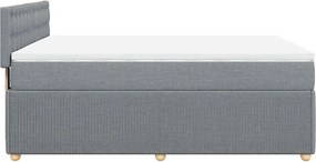 vidaXL Κρεβάτι Boxspring με Στρώμα Ανοιχτό Γκρι 140x200 εκ. Υφασμάτινο