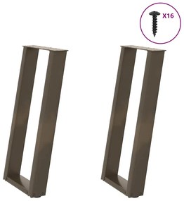 Πόδια Κονσόλας 2 τεμ. σε σχήμα U από Φυσικό Ατσάλι 38x(72-73) εκ. Ατσάλι
