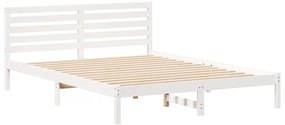 vidaXL Σκελετός Κρεβατιού Λευκό 160 x 210 cm Μασίφ ξύλο πεύκου