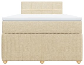 vidaXL Κρεβάτι Boxspring με Στρώμα Κρεμ 120x200 εκ. Υφασμάτινο