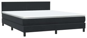 vidaXL Κρεβάτι Boxspring με Στρώμα Μαύρο 180x210 εκ. Βελούδινο